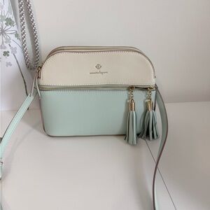 Nanette Lepore Elegant Cream and Mint Crossbody Bag